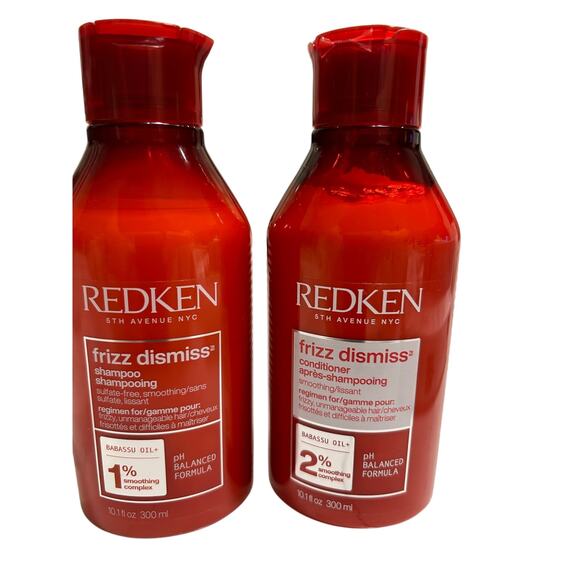 Redken Frizz Dismiss Shampoo & Conditioner Duo 10.1 oz Each Anti-Frizz Hair Care - Picture 2 of 5